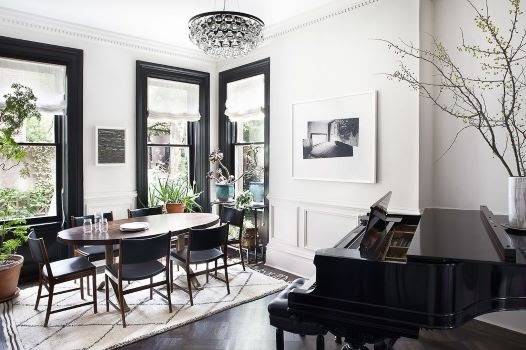 living room black windows