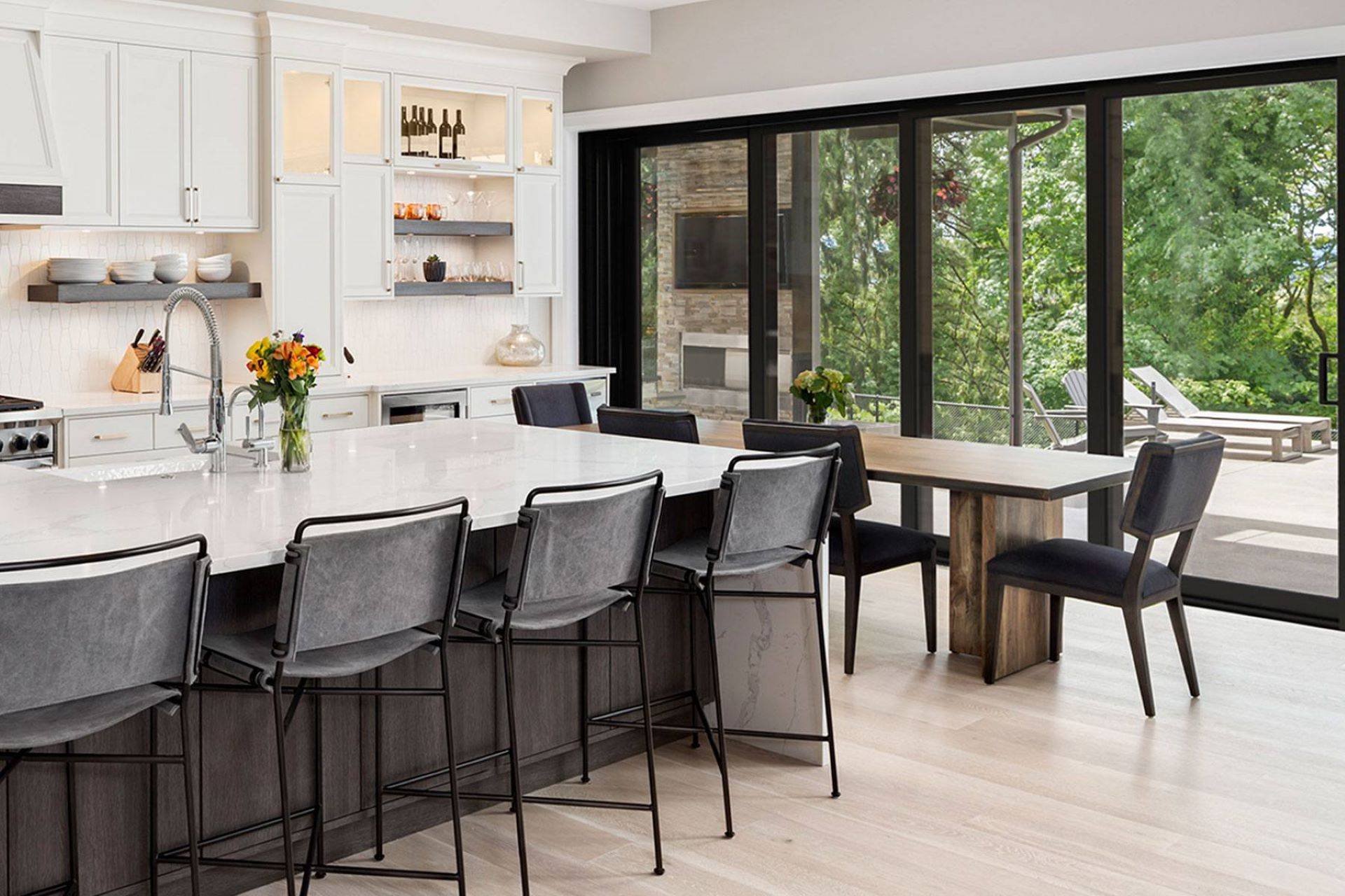 black window frames for the kitchen